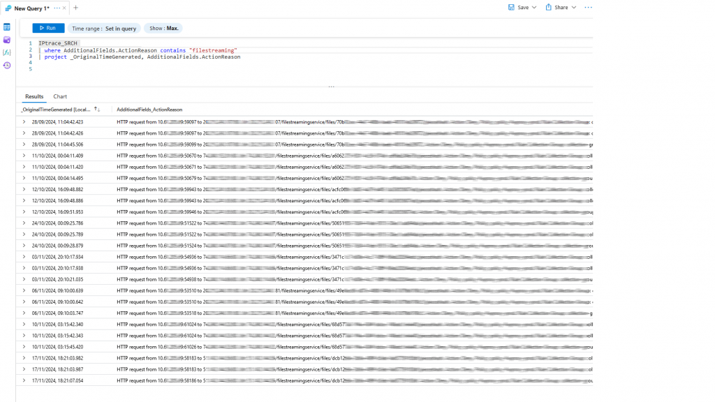 Azure Log Analytics Search Job Result Table